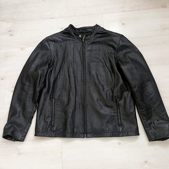 Merona Men's Soft Leather Jacket Size Large - Picture 1 of 8